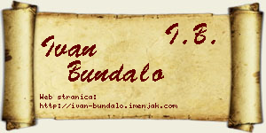 Ivan Bundalo vizit kartica